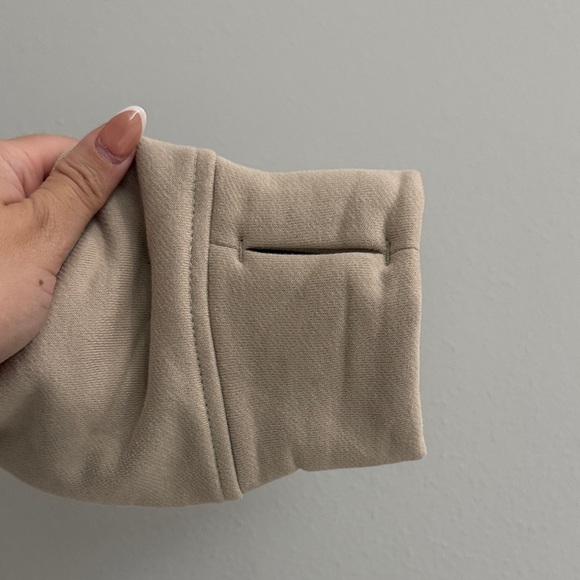 Tan Mock Neck Sweater with Thumbholes - Picture 4 of 4